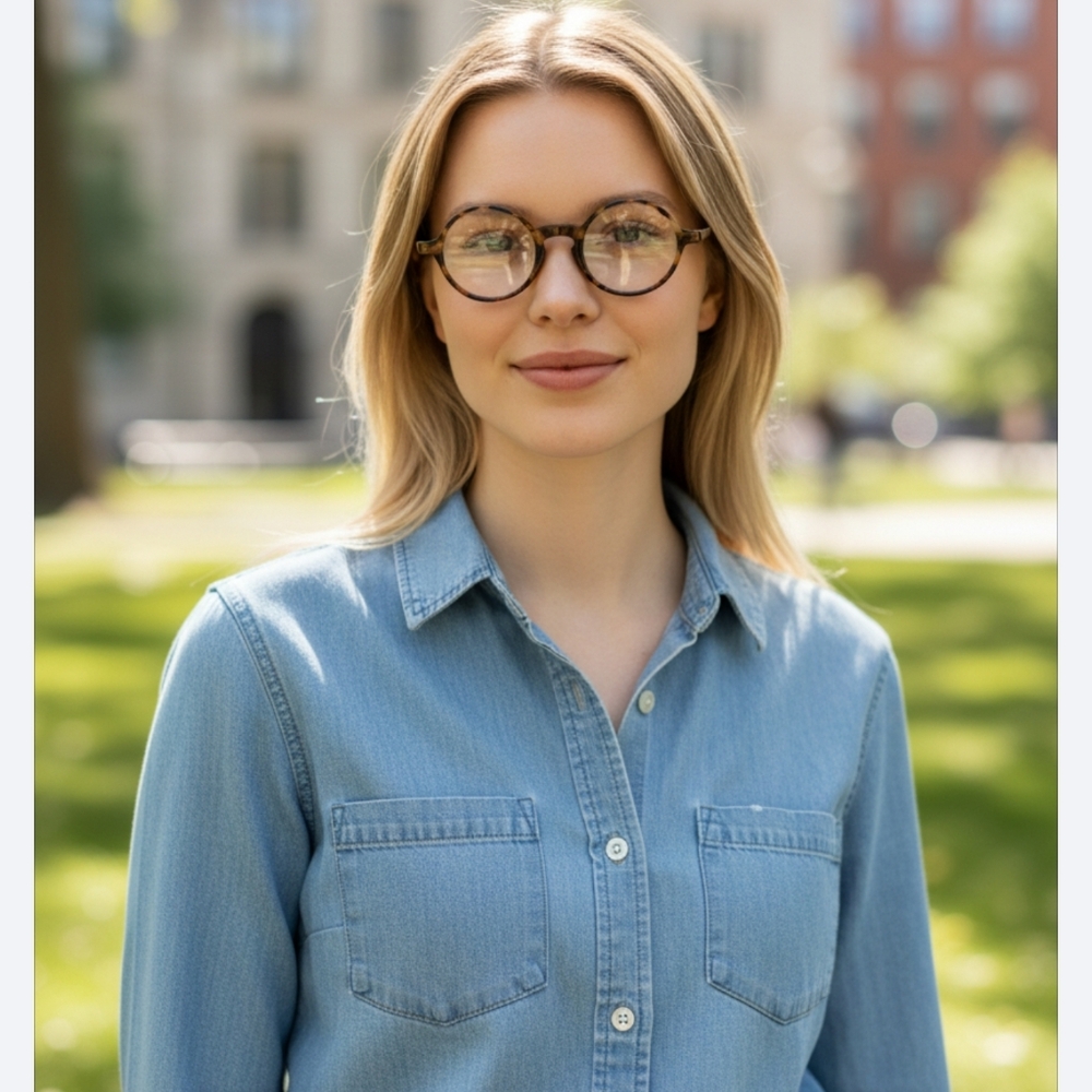 +1.75 Reading Aya Boba Unisex Glasses Tortoise Round Glasses Secured Hands